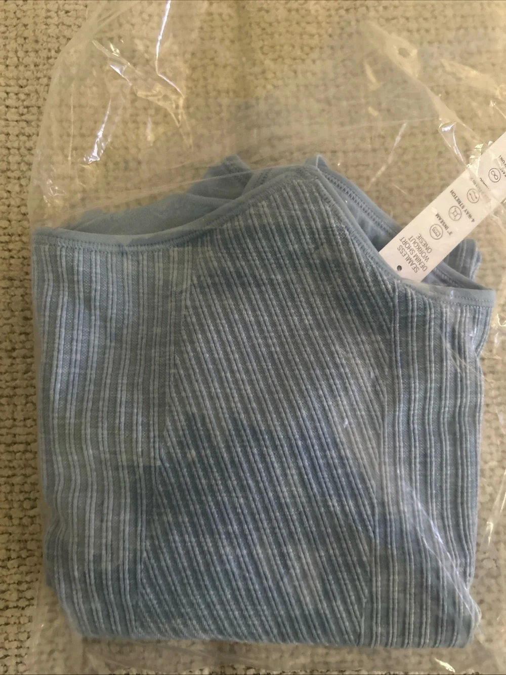 VS PINK Soft Seamless Ribbed Workout Light Blue Onesie-XS NWT🩵 - Picture 5 of 5